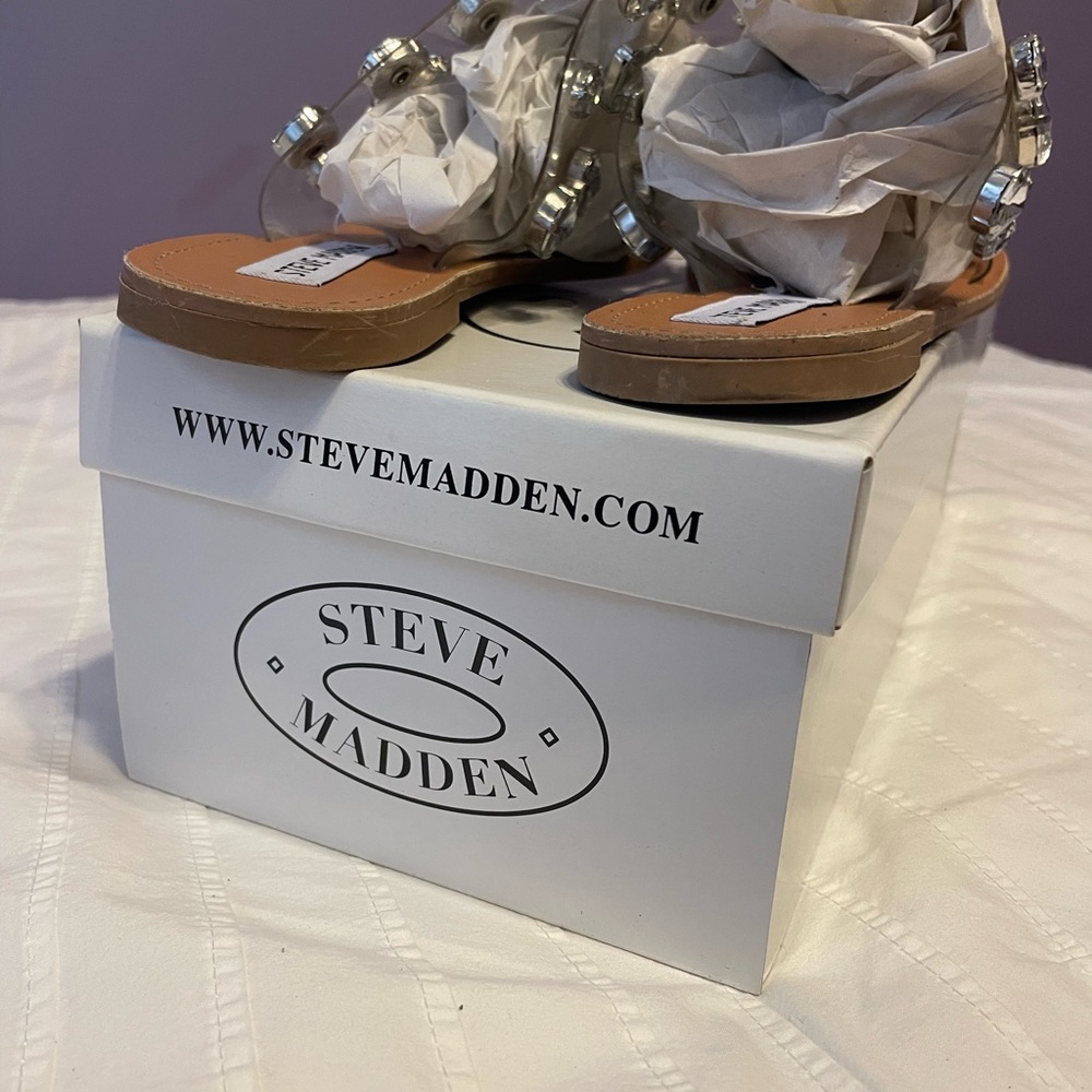 Steve Madden Women's Embellished Sandals - White - Picture 3 of 3